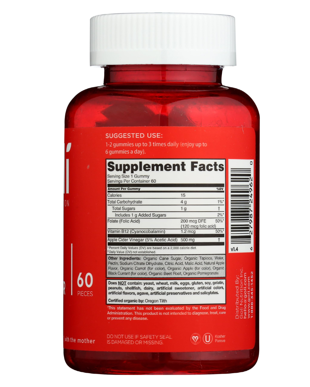 Gomitas de vinagre de sidra de manzana Goli