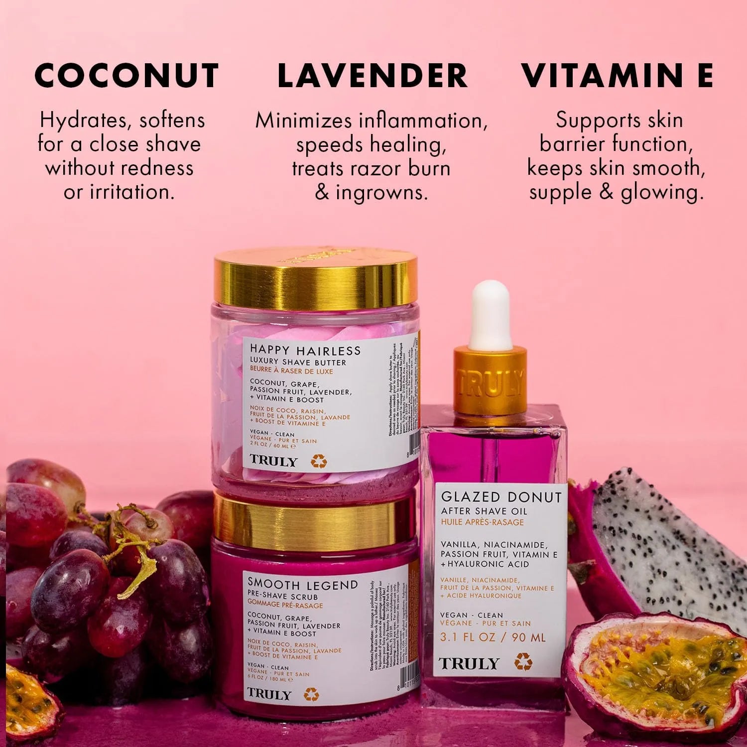 Kit Completo Truly de Afeitado Hidratante para Piel Suave y Sin Irritación